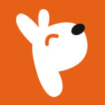 Icon der App „Paws“ mit weißem, hundekopf-förmigem „P“ auf orangem Hintergrund