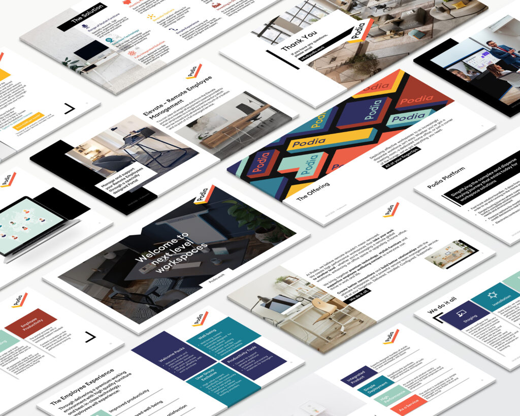 Professionell gestaltete PowerPoint-Unternehmenspräsentation mit modernem Design und markengerechtem Layout
